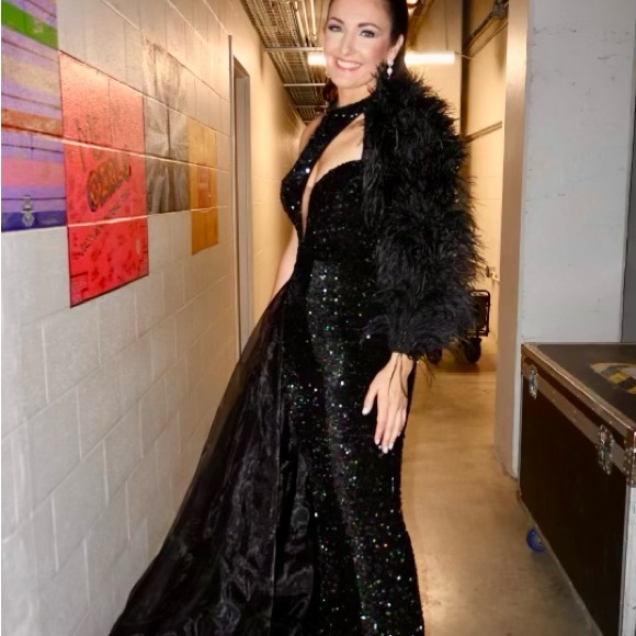 Ava Presley Pants - Elegant Black Sequin Jumpsuit